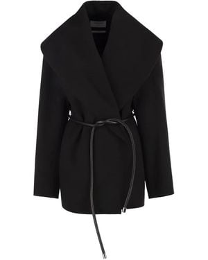 Sportmax Belted Shawl-Collar Jacket - Black