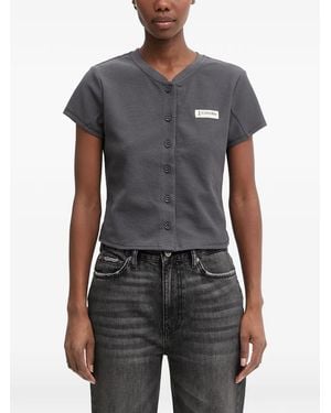 Columbia Acker Rock Waffle-Knit Logo-Patch T-Shirt - Gray