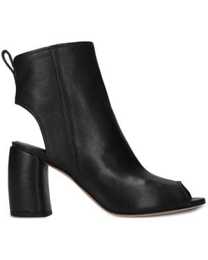 Premiata Cut-Out Leather Heeled Sandals - Black