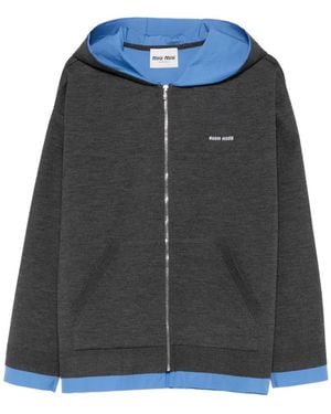 Miu Miu Zip-Up Hoodie - Black