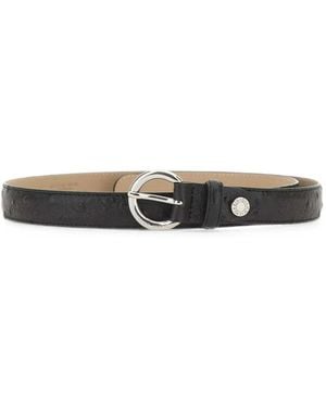 Gianni Chiarini Ostrich-Effect Padded Belt - White