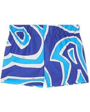 PUCCI Printed Silk Shorts - Blue
