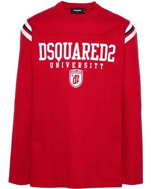 DSquared² Varsity Logo-Print T-Shirt - Red