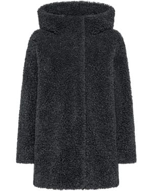Rrd Hooded Lamb Coat - Black
