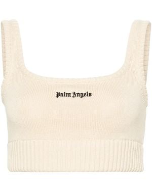 Palm Angels Sleeveless Tops - Natural