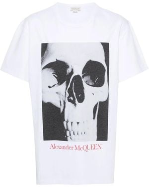 McQueen Skull Print T-Shirt - Weiß