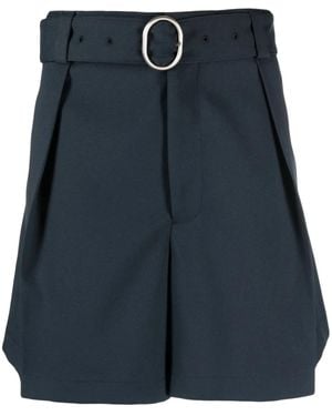 Jil Sander Belted Wide-Leg Shorts - Blue