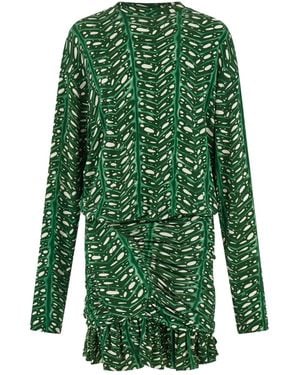 Ferragamo Mini-Jurk Met Print - Groen