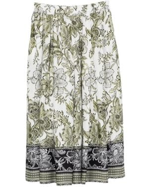Fay Floral Midi Skirt - White