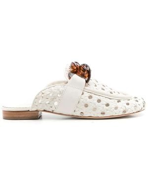 Sarah Chofakian Mules Massena À Design Tissé - White