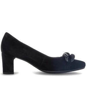 Gabor Block-Heel Suede Pumps - Blue