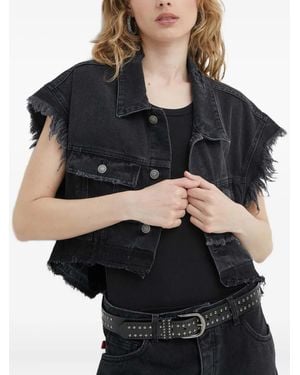 Aniye By Veste En Jean À Design Sans Manches - Noir