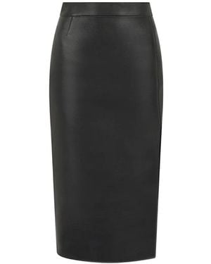 Roberto Cavalli Falda Midi Con Abertura Lateral - Negro