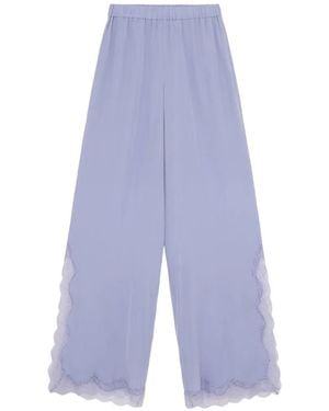 16Arlington Ricci Lace-Trim Palazzo Pants - Blue
