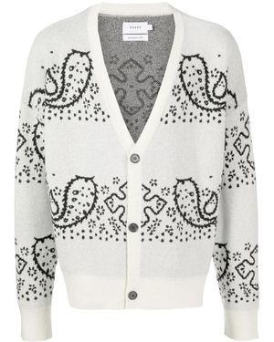 Rhude Bandana Stripe-Knit Cardigan - White