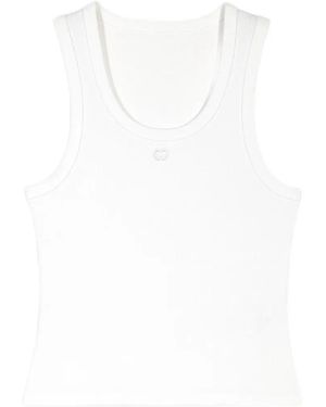 Maje Ribbed Tank Top - White