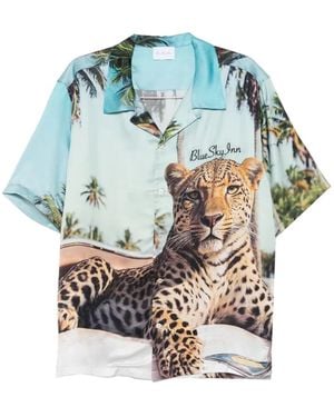 BLUE SKY INN Camisa con motivo de leopardo - Azul