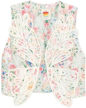FARM Rio Rendeira 3D Euroflax Premium Linen Vest - White