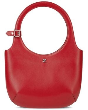 Courreges Holy Leather Tote Bag - Red