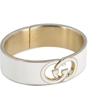 Gucci Pulsera con placa del logo - Blanco