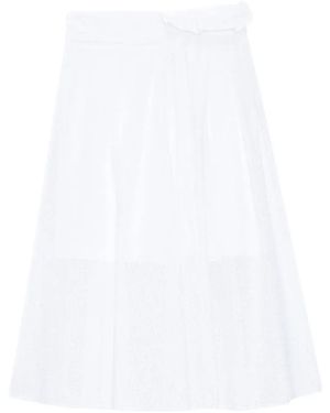 MSGM Midirock mit Ösen - Weiß