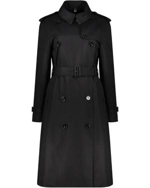 Burberry Trench Ceinturé À Boutonnière Croisée - Black