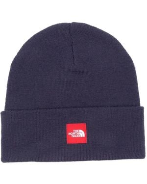 The North Face Tnf Logo-Patch Beanie Hat - Blue