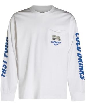 Carhartt Cold Drinks Sweater Met Grafische Print Zak - Wit