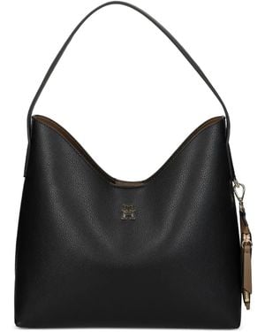 Tommy Hilfiger Sac Porté Épaule À Plaque Logo - Noir