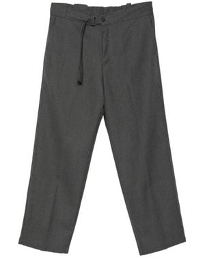 Costumein John Belted Straight-Leg Trousers - Grey
