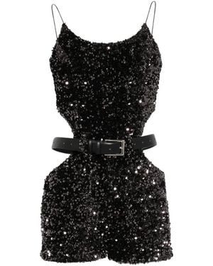 Vestiaire d'un Oiseau Libre Starlight Sequin-Embellished Cut-Out Playsuit - Black