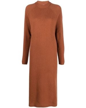 Alysi Mock-Neck Knit Dress - Brown