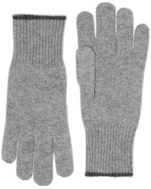 Brunello Cucinelli Guantes de canalé - Gris