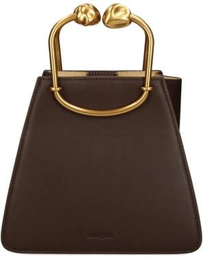 Cult Gaia Sculptural-Handle Leather Mini Bag - Brown