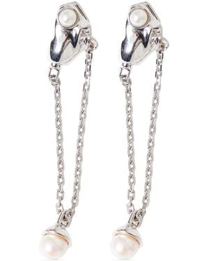 PUBLISHED BY Chain-Detail Earrings - White