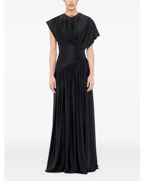 Rabanne Ruching Satin Dress - Black