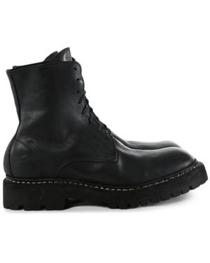 Guidi Bikerstiefel Mit Schnürung - Schwarz