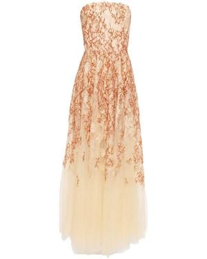 Saiid Kobeisy Strapless Midi-Jurk - Naturel