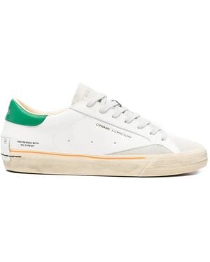 Crime London Distressed 2.0 Suede Panelled Trainers - White