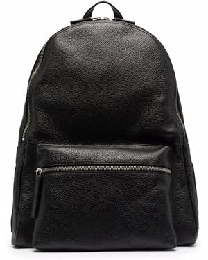 Orciani Logo-Plaque Leather Backpack - Black