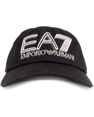 EA7 Logo Embroidered Cap Hat - Black