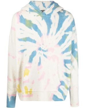 Palm Angels Tie-Dye-Print Hoodie - Blue