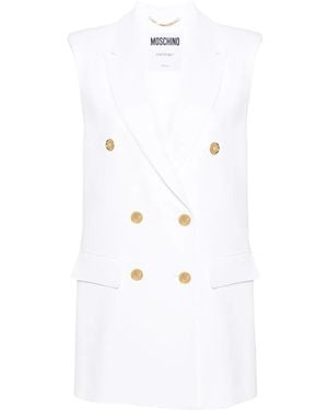 Moschino Double-Breasted Blazer Gilet - White