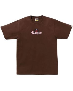 A Bathing Ape Camiseta con logo estampado - Marrón