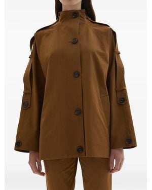 JOAEN Sara Button-Up High-Neck Jacket - Brown