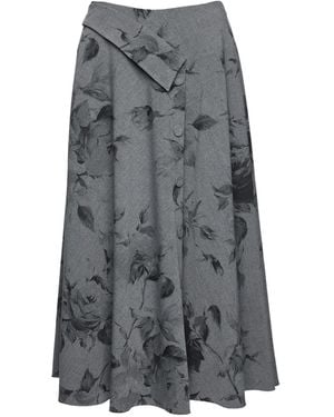 Nissa Falda midi con motivo floral - Gris