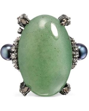 Anabela Chan 18Kt Matrix Love And Pain Ring - Green