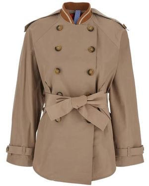 ..,merci Buttoned Belted Coat - Natural