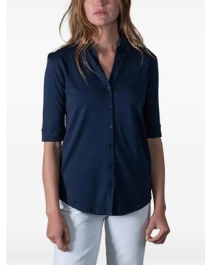 ANONYM APPAREL Lili Elbow-Sleeve Shirt - Blue