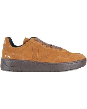 Veja V-90 Lace-Up Sneakers - Brown